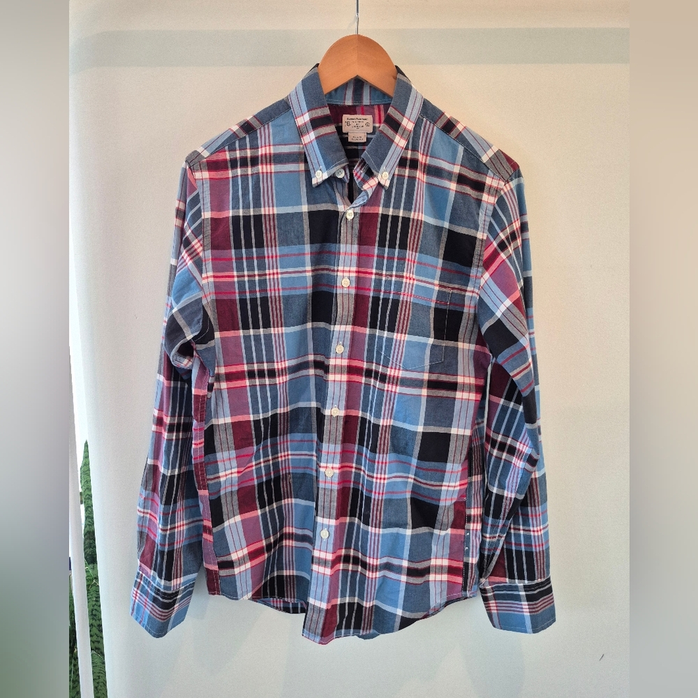 J. Crew Summer Plaid Shirt Size Small 100% Cotton